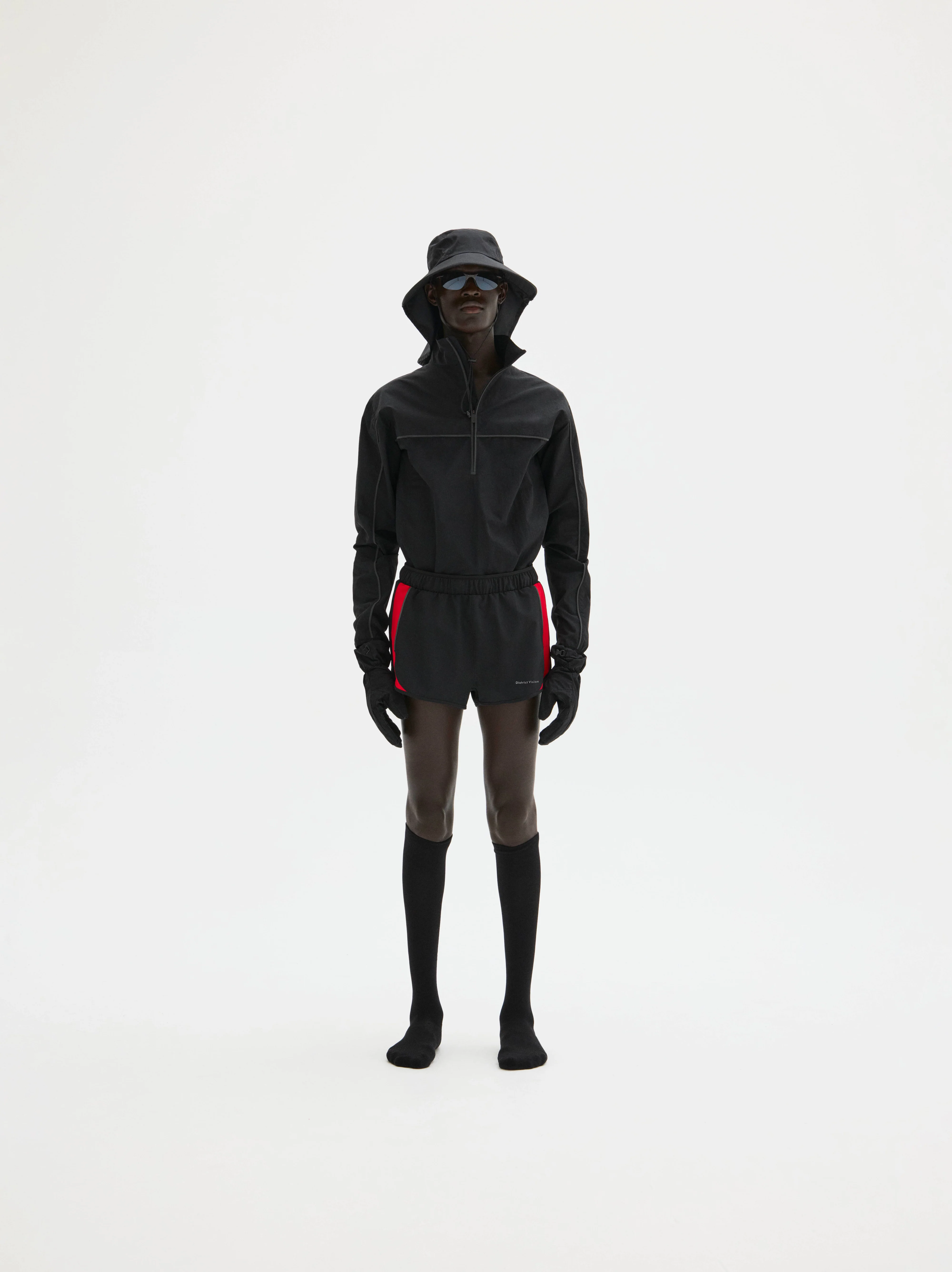 2in Paneled Training Shorts, Black/Team Red - Image 3